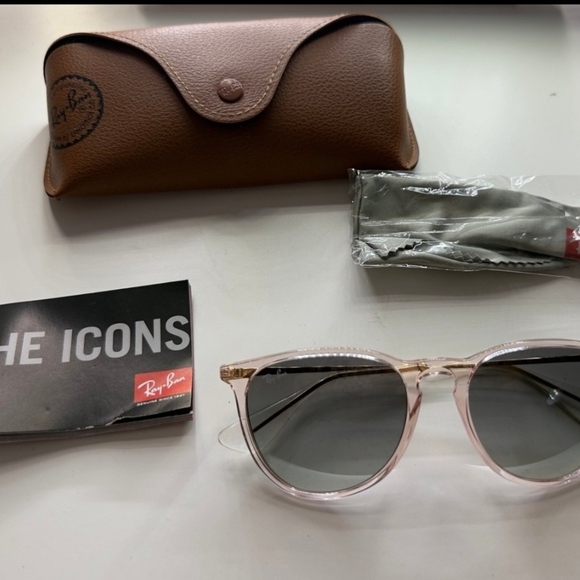 Ray-Ban Erika 6742/11 Transparent Pink Sunglasses with Brown Case RB4171 New - Picture 6 of 6